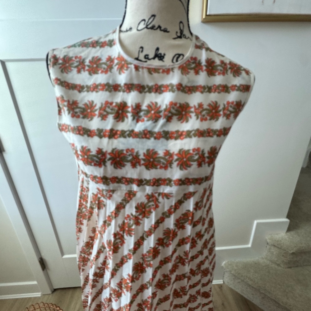Rare Vintage 1960s Indian Cotton Block Print Folk Dress - Purchased in Paris - Picture 2 of 9
